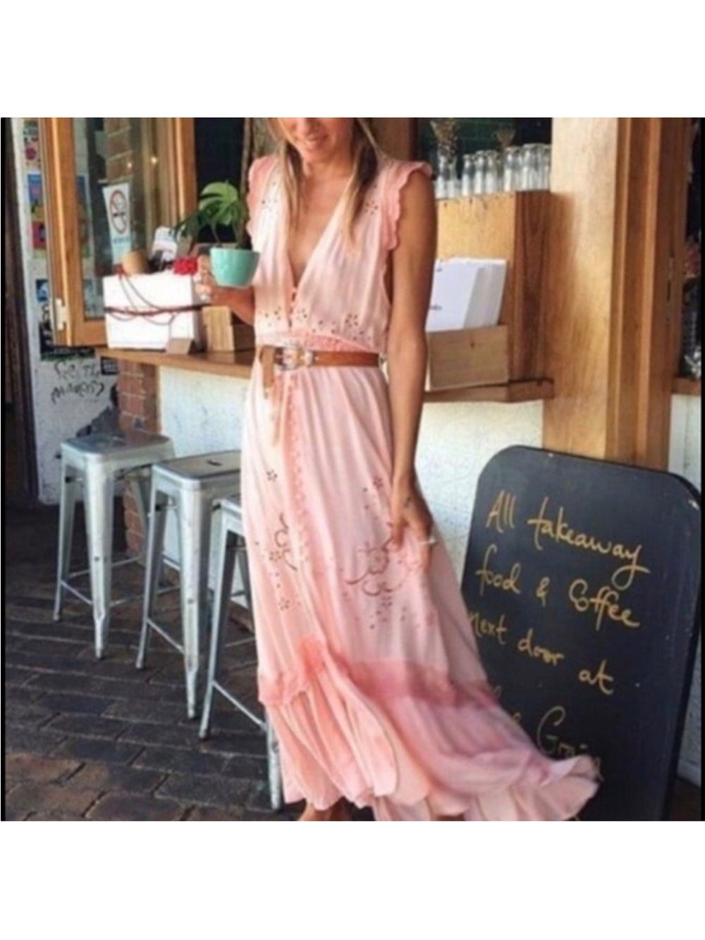 Do not buy!!! ISO Spare Peach button - Isla Bonita Duster Maxi Dress